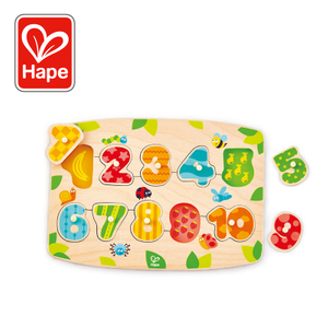 Hape Number PEG Puzzle | Pendidikan kayu jigsaw teka-teki mainan untuk kanak-kanak, 10 keping