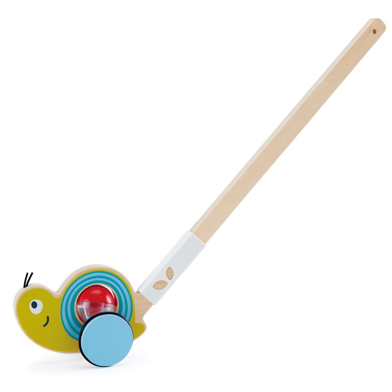 Hape Siput Push Pal | Tekan kayu di sepanjang bola rattle, Baby Walker Tekan mainan untuk kanak-kanak 12 bulan ke atas