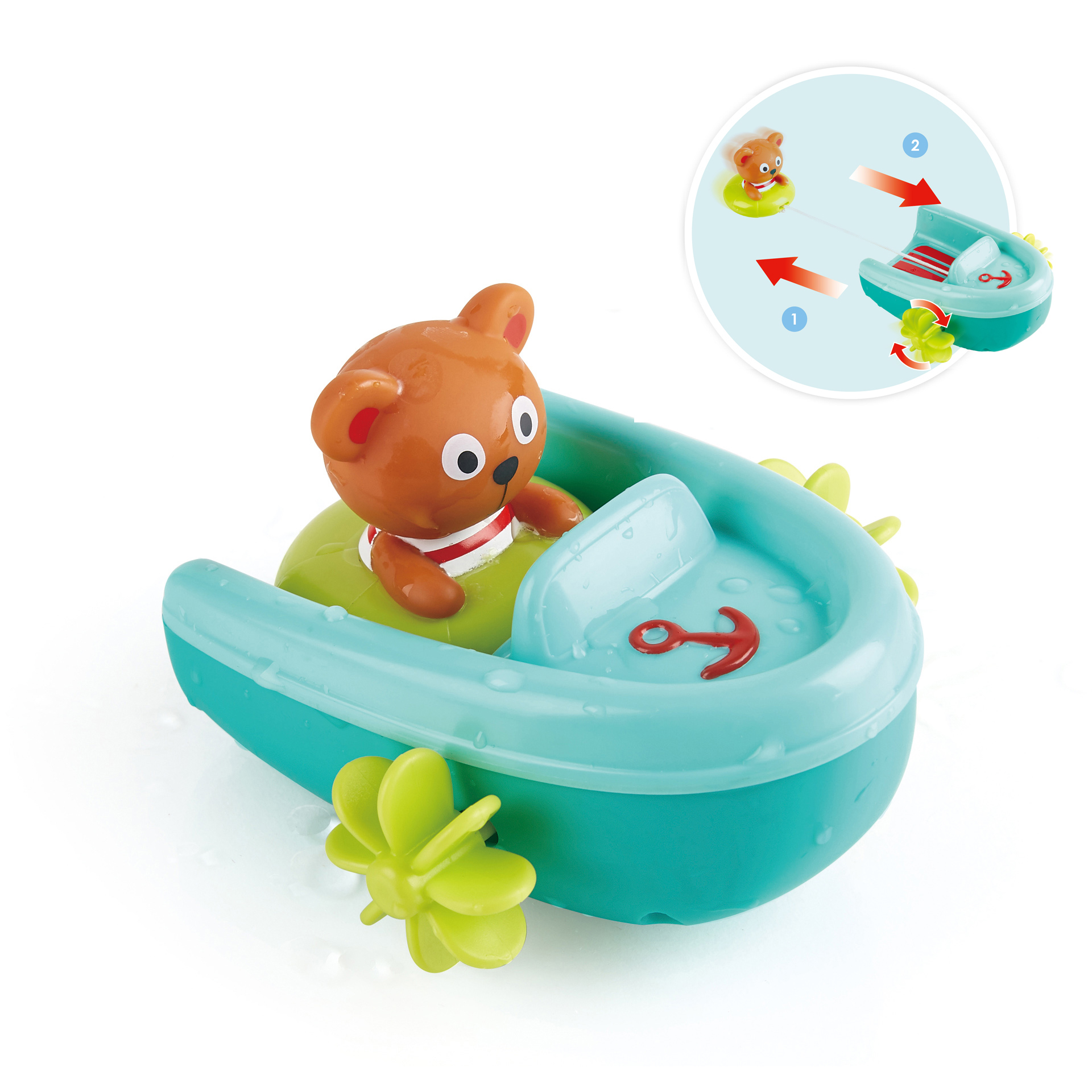 Hape Tubing Pull-Boat | Mainan Bathboat Bath Bath untuk kanak-kanak, 18 bulan ke atas