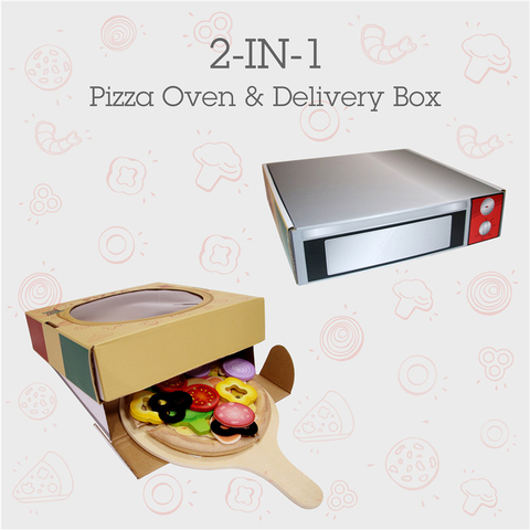Hape Perfect Pizza Playset | 29-keping kayu Main makanan yang ditetapkan dengan perkakas hidangan untuk berpura-pura pizza | 3+ tahun