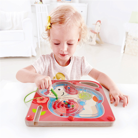 Hape A-Mazing Pepe Maze Puzzle | Mainan Kayu Magnetik Manik Puppy Untuk Kanak-kanak