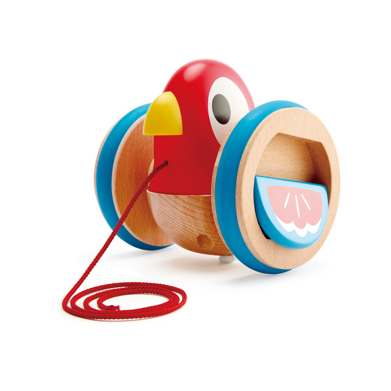 Hape Baby Bird Pull-Along | Wooden Wobbling & Flapping Tarik Toy Toddler, Warna Cerah