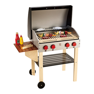 Hape gourmet grill dengan makanan | 22 Piece BBQ berpura-pura Main Grilling Kitchen Playset untuk Kanak-kanak